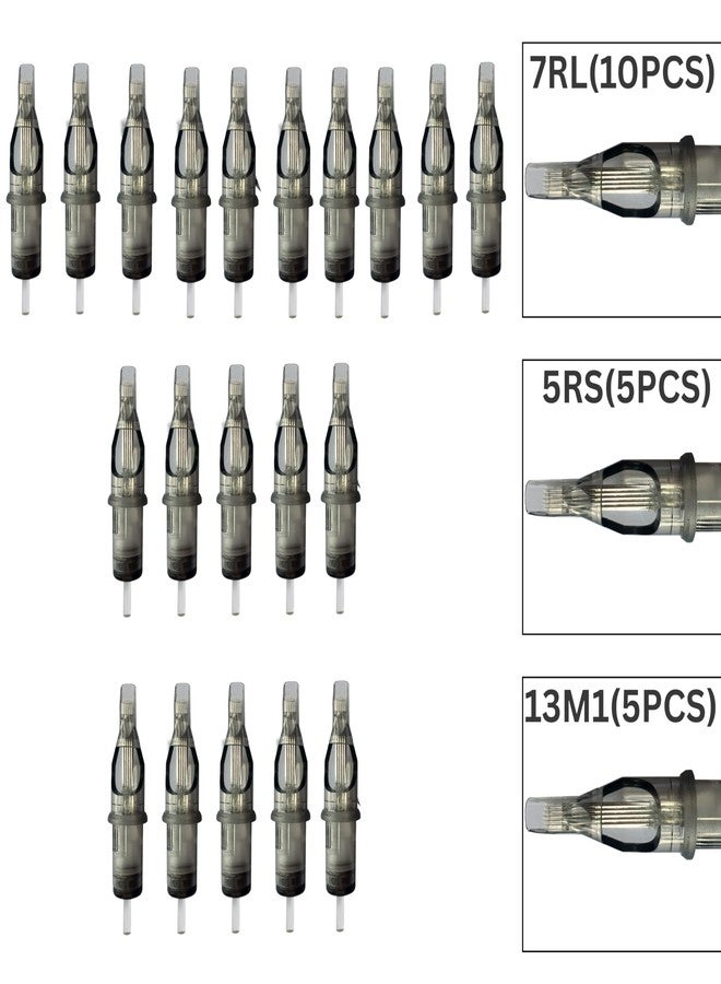 SHIELD PLUS 7RL (10 Pcs), 5RS (5 Pcs), 13M1 (5 Pcs) Round Liner, Round Shader, Magnum Cartridges - Image 2