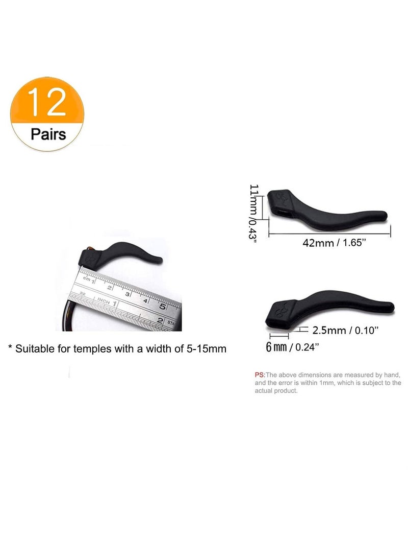 Generic Silicone Ear Hooks Anti-slip Holder Temple Tips Sleeve Retainer for Glasses Sunglasses 12 pairs  - Image 3