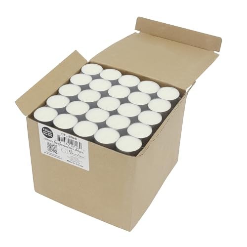 Stonebriar White Unscented Smokeless Long Burning Tea Light Candles with 8 Hour Burn Time, 200 Count - Image 2
