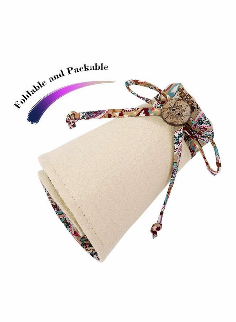 قبعة شمسية نسائية صيفية حماية من الأشعة فوق البنفسجية UPF 50+ قبعة شاطئية قابلة للطي بحافة عريضة - Image 4