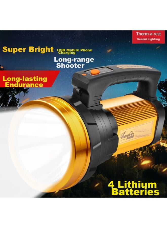 Thermarest Lithium Battery Rechargeable Flashlight, Outdoor And Home Use, Long-lasting Battery Life, High-intensity Torch, Portable, For Night Patrol And Mining - Image 1