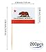 QQSD California Toothpick Flag Small Mini California Cupcake Topper Flags 100pcs California and 100pcs USA - Image 2