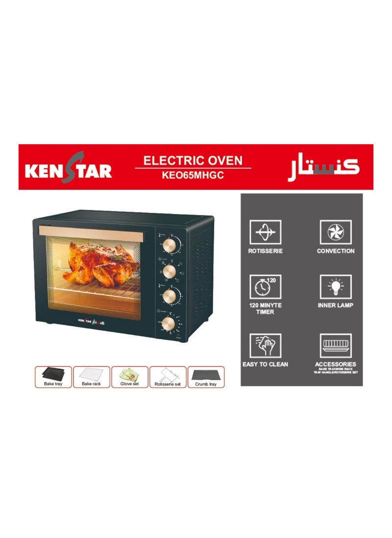 KENSTAR - Electric Oven 60L with Convection and Rotisserie Function| Temperature Control Upto 250c and 120min Timer with Bell Ring 1900W - Image 1