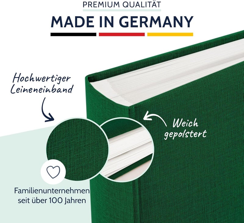 Goldbuch 31806 Summertime Trend Photo Album, 30 x 31 cm, Photo Book with 100 White Pages & Glassine Dividers, Linen Photo Album, Memory Album, Dark Green - Image 3