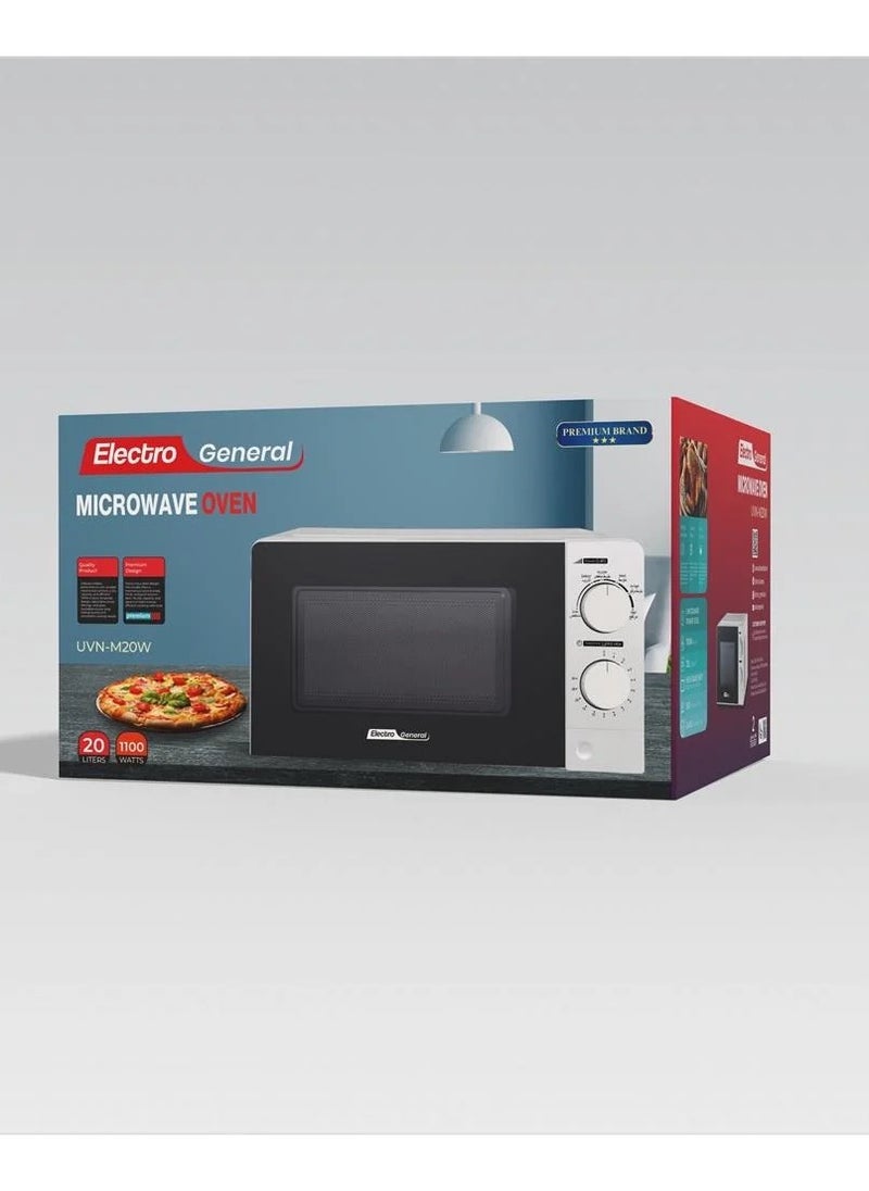 Electro General 20L Digital Microwave with Multiple Cooking Functions & Defrost - LED Display & 2-Year Warranty