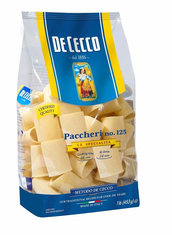 De Cecco Semolina Pasta, Paccheri No.125, 1 LB - Image 1