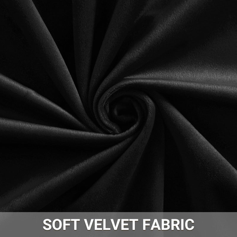 Dreaming Casa Darkening Black Velvet Curtains for Living Room Thermal Insulated Rod Pocket Back Tab Window Curtain for Bedroom 2 Panels 52" W x 96" L - Image 3