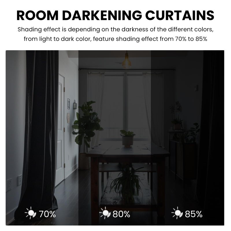 Dreaming Casa Darkening Black Velvet Curtains for Living Room Thermal Insulated Rod Pocket Back Tab Window Curtain for Bedroom 2 Panels 52" W x 96" L - Image 2