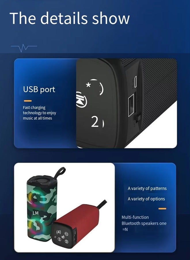 Wireless Bluetooth Speaker Bluetooth Party Speaker Portable Mini Speaker With Bluetooth Bluetooth Boombox Speaker Portable Bluetooth Speakers with Carry Handle Outdoor Wireless Speaker Wireless Pair - Image 5