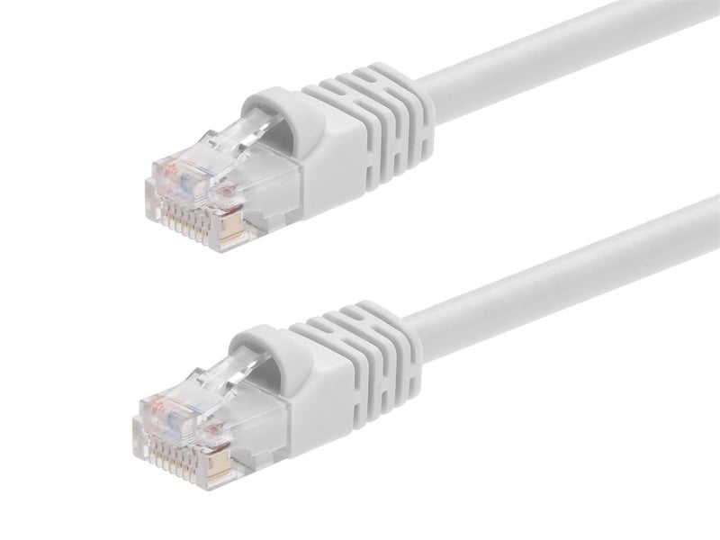 Monoprice 14FT 24AWG Cat6 550MHz UTP Ethernet Bare Copper Network Cable - White - Image 1