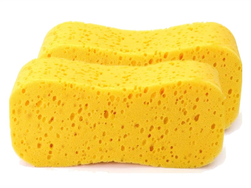 CAR SAAZ Washing Sponge for Car & Bike | Super Absorbent Multipurpose Yellow Sponge (Pack of 2) | Large Size Foam Cleaning Sponge, Durable & Long-Lasting - Image 5