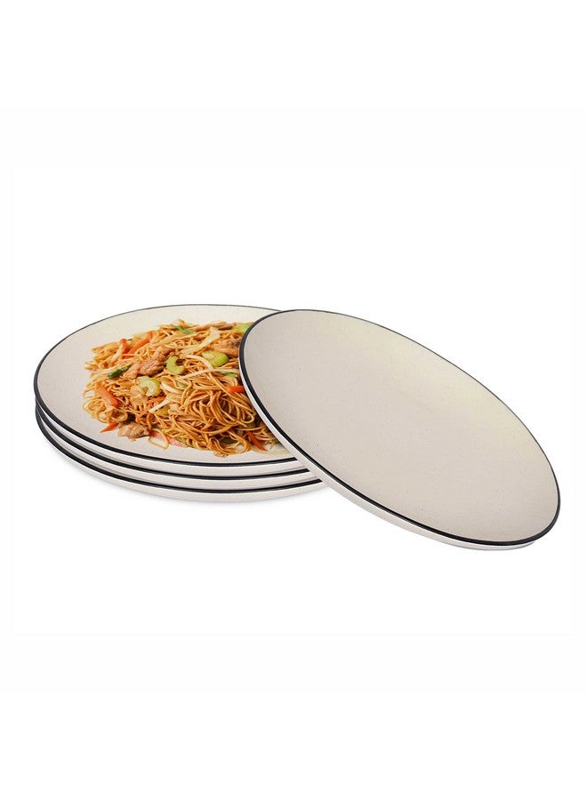 Pure Source India Ceramic Handcrafted Dotted White Quarter Plates Set of 6, Small Side Plates for Dinner and Snacks (7 Inch, 6 Pieces, Microwave Safe) - Image 5