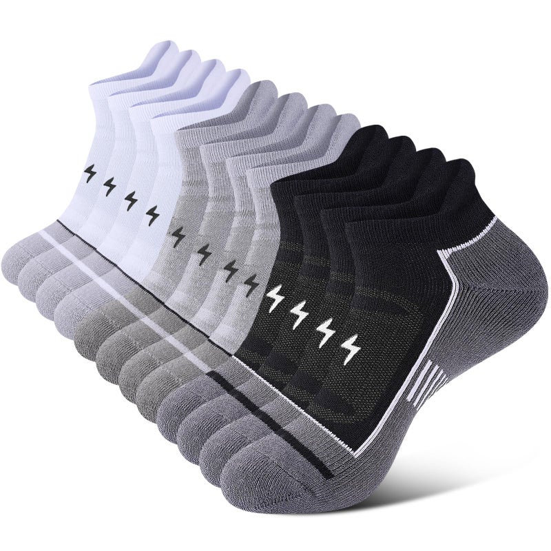 Cirorld Mens Ankle Running Socks, Athletic Cushioned Low Cut Moisture Wicking Cotton Short Sports Socks, 6 Pairs - Image 1