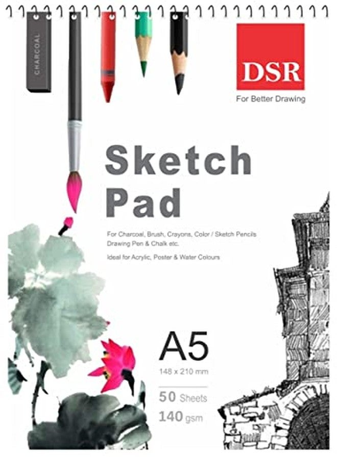 ECLET Acrylic 50 Sheet A5 Sketchbook Pack of 2-5.8 X 8.3 Inch 140 GSM| Top Spiral-Bound Sketchpad for Artists | Sketching and Drawing Acid Free Paper, for Doodling for Professional & Acadmic Use(D) - Image 2