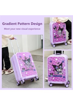 Generic 20" Kids Luggage Rolling Suitcase with 3D Multiple View Design, Cute Cartoon Character Pattern Travel Trolley Case for Girls Boys Children  - Image 3