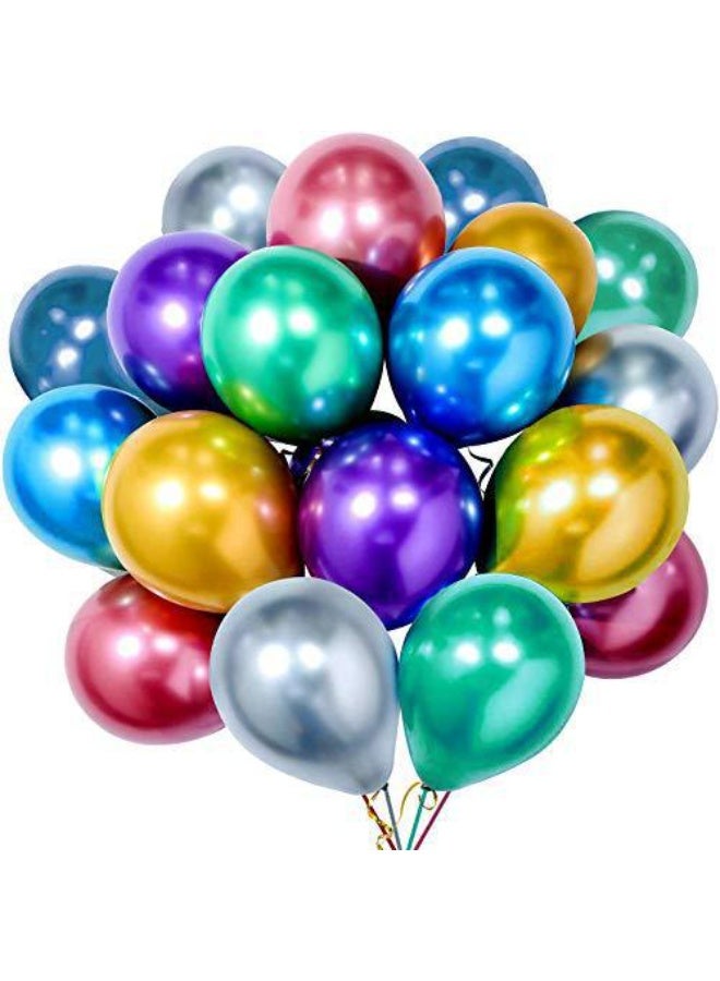 EFUMKE Random colors 50 pcs 12 inch multicolor rainbow latex balloons, bright colorful balloons for happy birthday, baby shower, wedding anniversary, birthday party, graduation, special celebrations, balloons for garland and balloon arch, 50 balloons, bright and shiny colorful balloons, can be used with helium or air, colorful party decorations essential party supplies. - Image 2