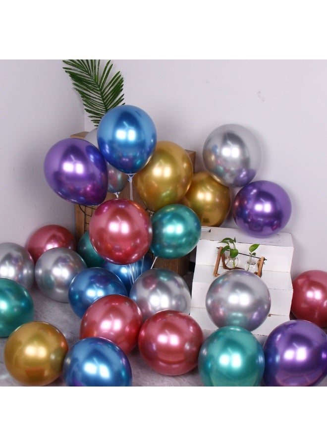 EFUMKE Random colors 50 pcs 12 inch multicolor rainbow latex balloons, bright colorful balloons for happy birthday, baby shower, wedding anniversary, birthday party, graduation, special celebrations, balloons for garland and balloon arch, 50 balloons, bright and shiny colorful balloons, can be used with helium or air, colorful party decorations essential party supplies. - Image 1