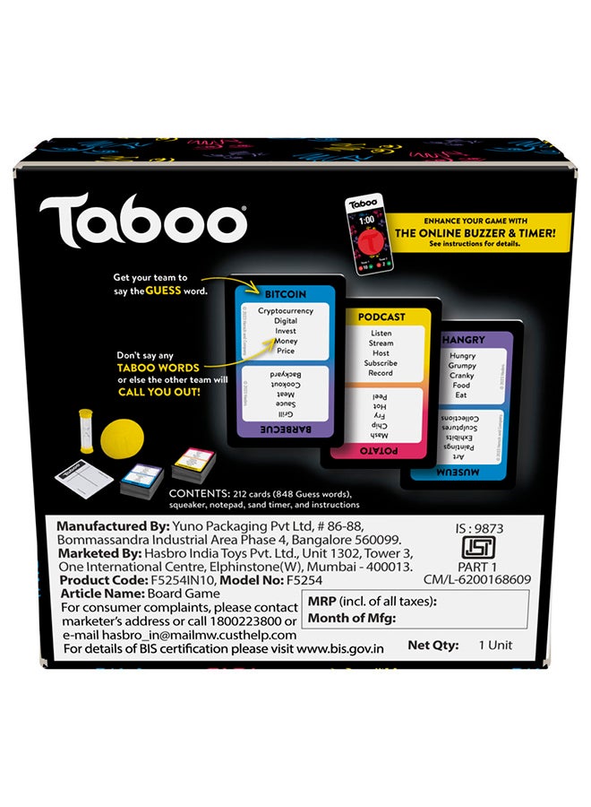 Hasbro Games Hasbro Gaming Taboo Classic Game, Party Word Guessing Game for Adults and Teens, Board Game for 4+ Players Ages 13 and Up - Image 5