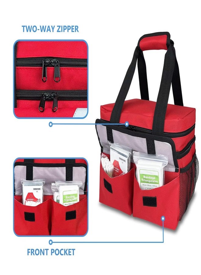 Chelvvg Double Layers Medicine Organizer Storage Bag with Dividers, First Aid Bag with Medic First Aid Badge, Medical Bag for Medical Supplies & Equipment - Image 3