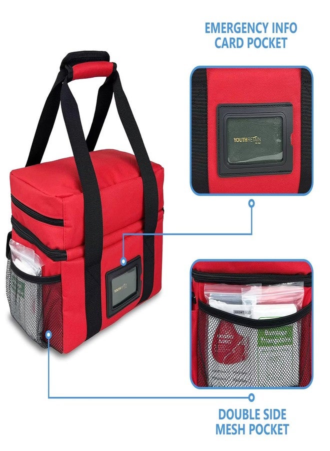 Chelvvg Double Layers Medicine Organizer Storage Bag with Dividers, First Aid Bag with Medic First Aid Badge, Medical Bag for Medical Supplies & Equipment - Image 4