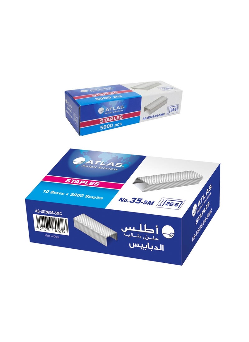 ATLAS 10-Pack Staple Pin Set Size 26/6 5000 Piece Per Set  - Image 1