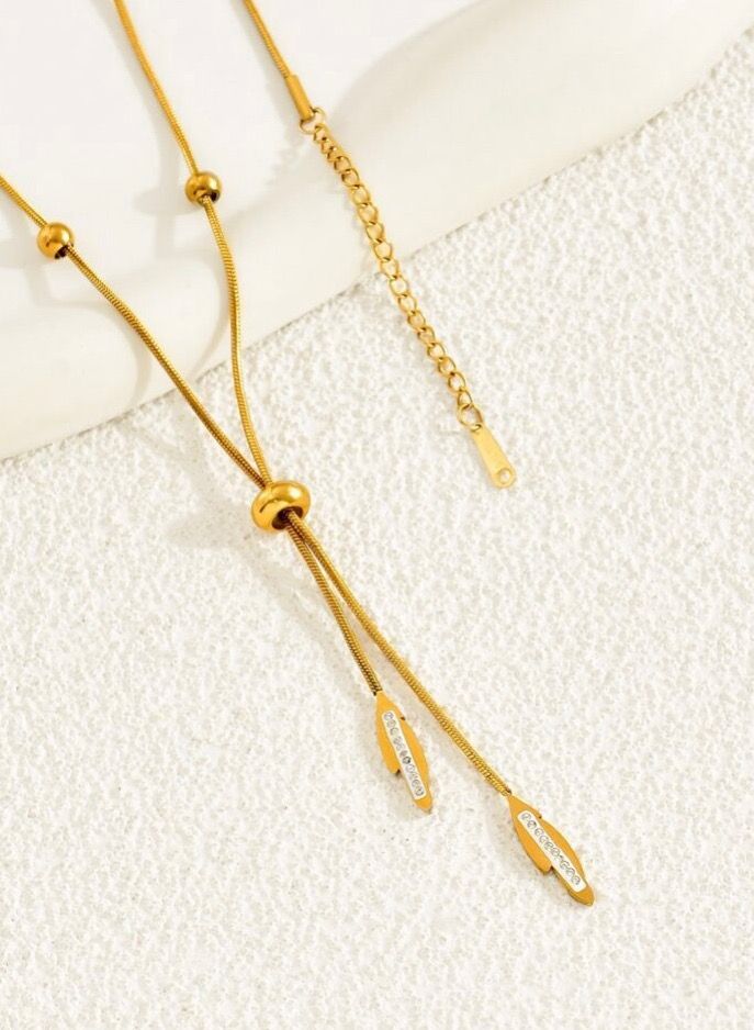 إيكوال سلسال نسائي فاخر مصنوع من الاستانلس ستيل مطلي باللون الذهبي عيار 18 - Image 3