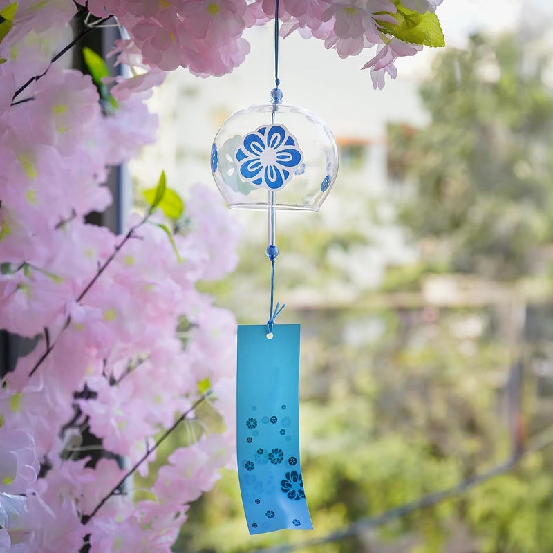 Ekhasa نستراي من أجراس الرياح اليابانية لديكور المنزل، غرفة المعيشة | أجراس الرياح للشرفة، الحديقة | جرس رياح زجاجي | جرس رياح خارجي لراحة فاستو فنج شوي | عناصر ديكور يابانية كهدية - Image 1