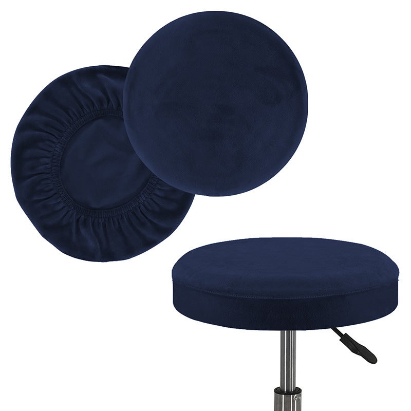 Silver Fox Velvet Universal Round Stool Cover Bar Round Chair Cover Round Stool Cover Bar Stool Cover All-Inclusive Elastic Chair Cover - Image 1