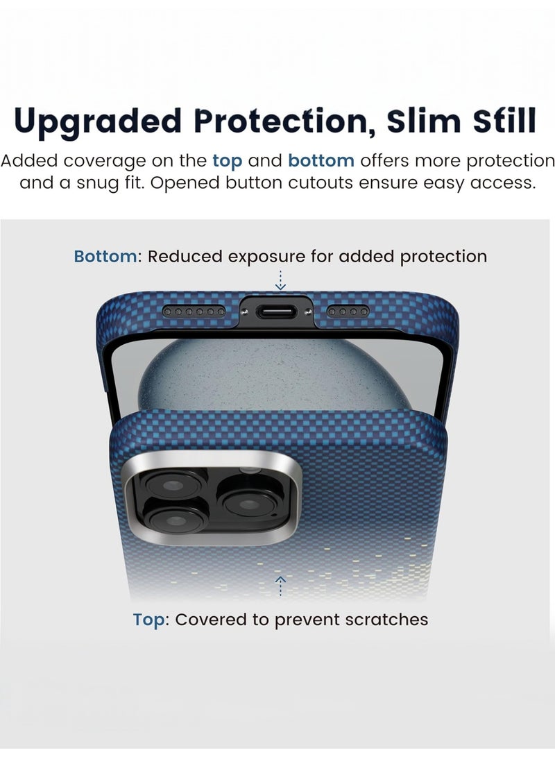 بيتاكا جراب منسوج فائق النحافة لهاتف آيفون 16 برو مع حافة كاميرا مرتفعة / لمسة منسوجة / متوافق مع ماج سيف / حماية من السقوط والتلف - مجرة درب التبانة - Image 3