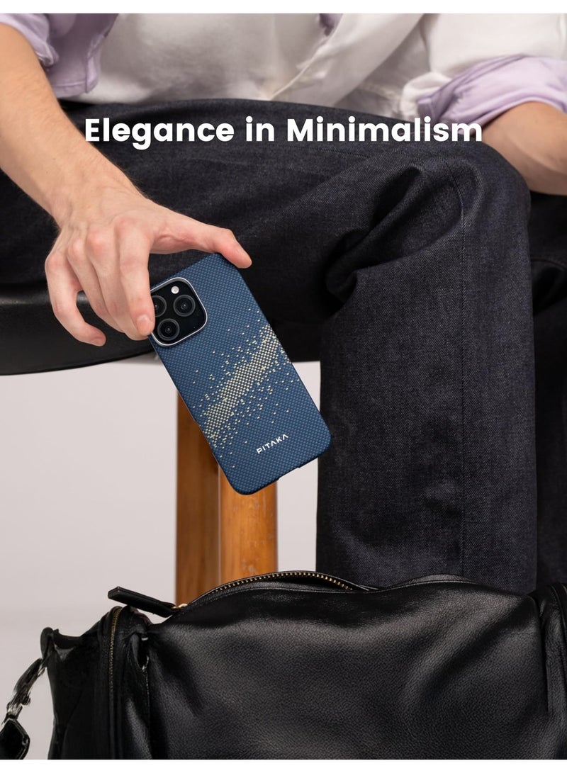 بيتاكا جراب منسوج فائق النحافة لهاتف آيفون 16 برو مع حافة كاميرا مرتفعة / لمسة منسوجة / متوافق مع ماج سيف / حماية من السقوط والتلف - مجرة درب التبانة - Image 2