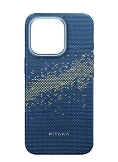 PITAKA Tactile Woven Ultra Slim Case for iPhone 16 Pro with Raised Camera Lip / Woven Touch / Compatible with MagSafe / Drop and Damage Protection - Milky Way Galaxy  - Image 2