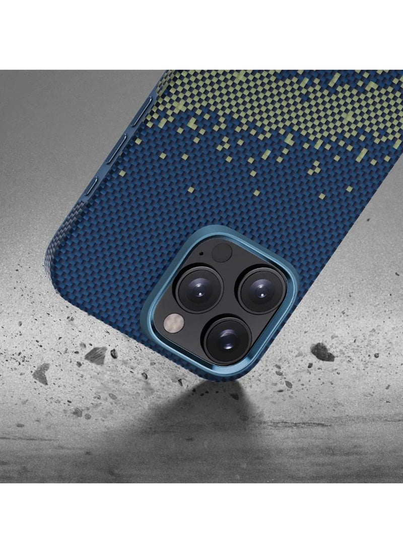 PITAKA Tactile Woven Ultra Slim Case for iPhone 16 Pro with Raised Camera Lip / Woven Touch / Compatible with MagSafe / Drop and Damage Protection - Milky Way Galaxy  - Image 4