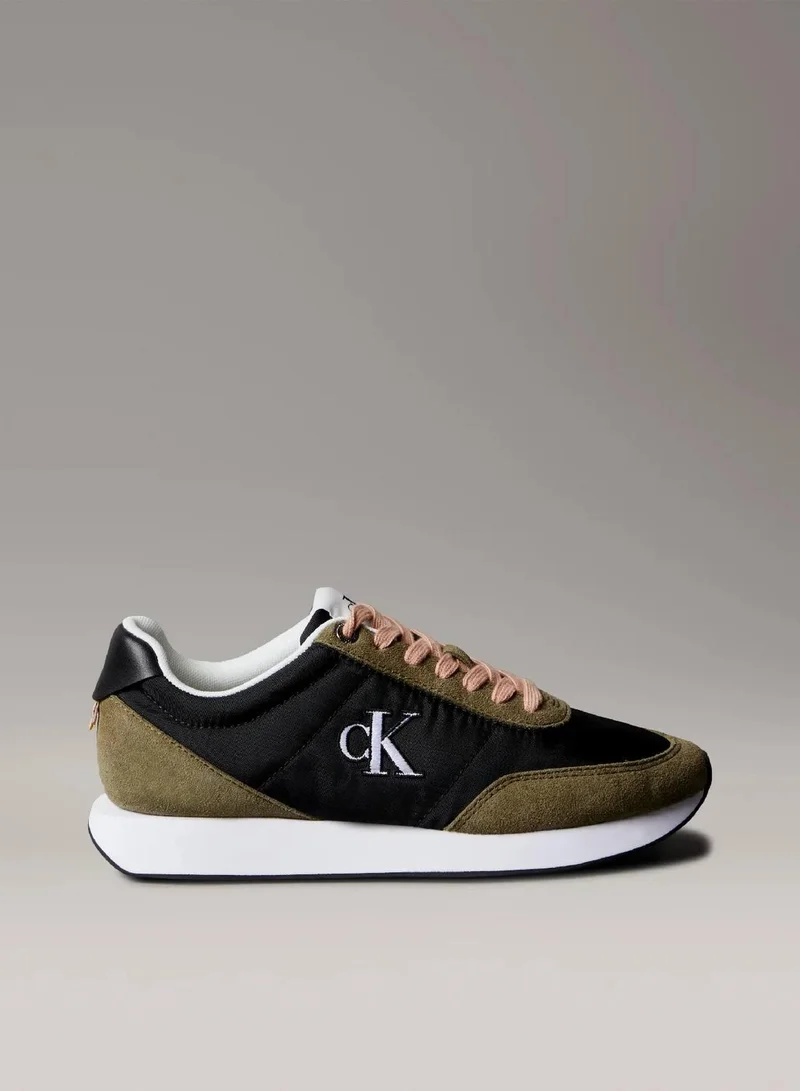 Suede Mix Signature Logo Runner Trainers
