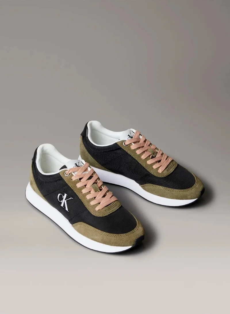 Calvin Klein  Suede Mix Signature Logo Runner Trainers for Women | Best Price UAE