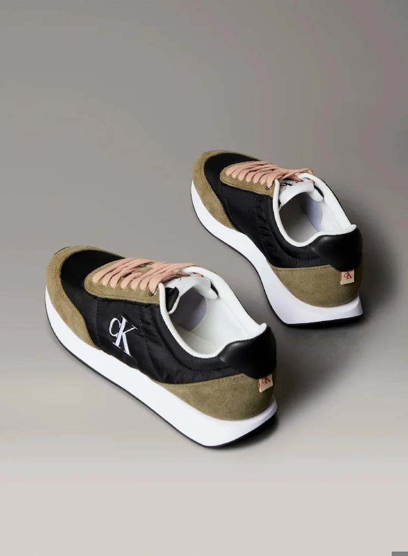 Calvin Klein  Suede Mix Signature Logo Runner Trainers for Women | Best Price UAE