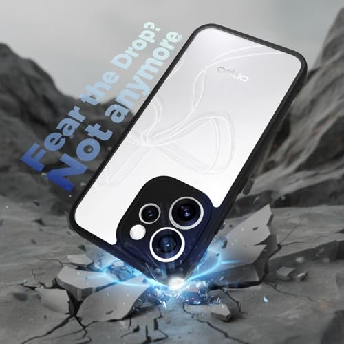 RIGGEAR Shockproof Sleek Hybrid Armor Back Cover Case for Oppo Reno15 Pro Mini, Reno 15 Pro Mini 5G (Clear PC + Black TPU Bumper) - Image 4