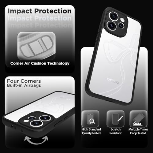 RIGGEAR Shockproof Sleek Hybrid Armor Back Cover Case for Oppo Reno15 Pro Mini, Reno 15 Pro Mini 5G (Clear PC + Black TPU Bumper) - Image 3
