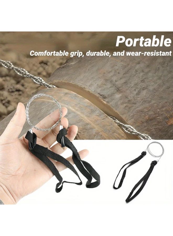 Black Mini Pocket Chainsaw Portable Multi Function Handheld Scroll Saw Camping Hiking Tool - Image 2