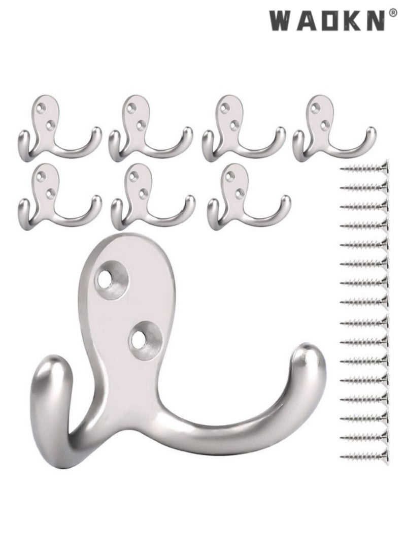 WAOKN 10 Pcs Slant hole double claw wall hanging hook retro double hook jacket scarf key hat hook with screw  - Image 1