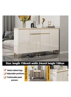 AWD Shoe Cabinet Luxurious Large Capacity Shoe Storage Cabinet Wooden Shoe Rack Adjustable Shelves Multi-usage Sideboard Kitchen Dining Room Utensils Keeper Storage Cabinet Entrance Cabinet Home Furniture  - Image 3