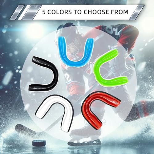 LPONJAR 5 Pack Kids Youth Mouth Guard for Sports, Boys Girls Mouth Guard with Case, Child Teen Sports Mouthguard for Football Lacrosse Basketball Boxing Soccer Taekwondo MMA Karate - Image 4