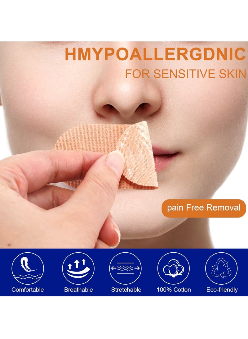Elaimei 42 Pcs Micropore Tape Mouth Tape Sleep Strips Soft and Comfortable Gentle and Secure Adhesive Mouth Strips Nose Breathing Anti Snoring Better Breathing Oduor Free Sleep Strip Mouths Tape Beige  - Image 4