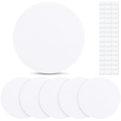 Sosation 6 Pcs Ceiling Cover Plate Wall Hole Cover Plastic Flat Blank Plate with 48 Pcs Double Faced Adhesive Tape for Ceilings or Wall(7 Inch) - Image 1