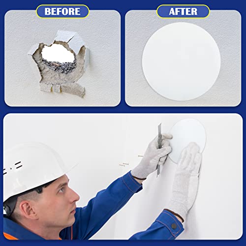Sosation 6 Pcs Ceiling Cover Plate Wall Hole Cover Plastic Flat Blank Plate with 48 Pcs Double Faced Adhesive Tape for Ceilings or Wall(7 Inch) - Image 5