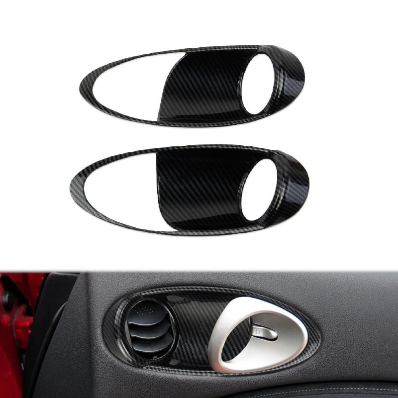 Fewshaw Carbon Fiber Style Inner Door Handle Cover Air Outlet Trim Accessories for for Nissan 370Z for Z400Z