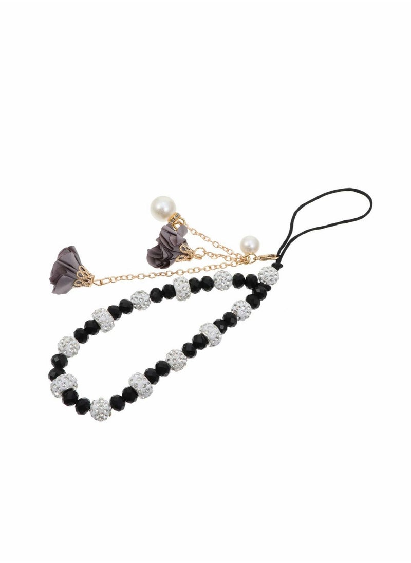Captaintech Mobile Phone Straps, Creative Crystal Flower Pendant Charm, Non Slip Phone Lanyard Cute Pocket Keychain Strap for Car Key Purse Decoration  - Image 1