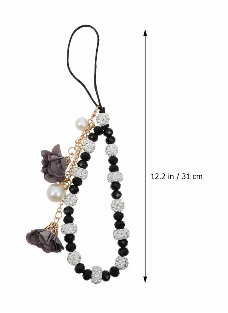 Captaintech Mobile Phone Straps, Creative Crystal Flower Pendant Charm, Non Slip Phone Lanyard Cute Pocket Keychain Strap for Car Key Purse Decoration  - Image 5