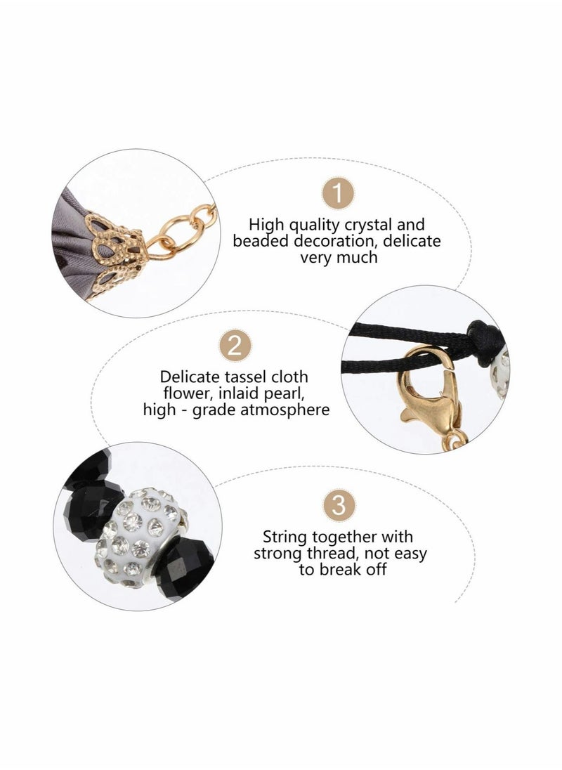 Captaintech Mobile Phone Straps, Creative Crystal Flower Pendant Charm, Non Slip Phone Lanyard Cute Pocket Keychain Strap for Car Key Purse Decoration  - Image 2