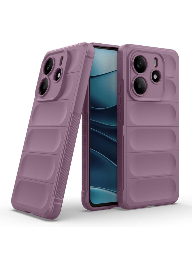 جراب خلفي من السيليكون عالي الجودة متوافق مع هاتف Xiaomi Redmi note 14 4G جراب Magic Shield المقاوم للصدمات مع حماية للكاميرا (أرجواني)