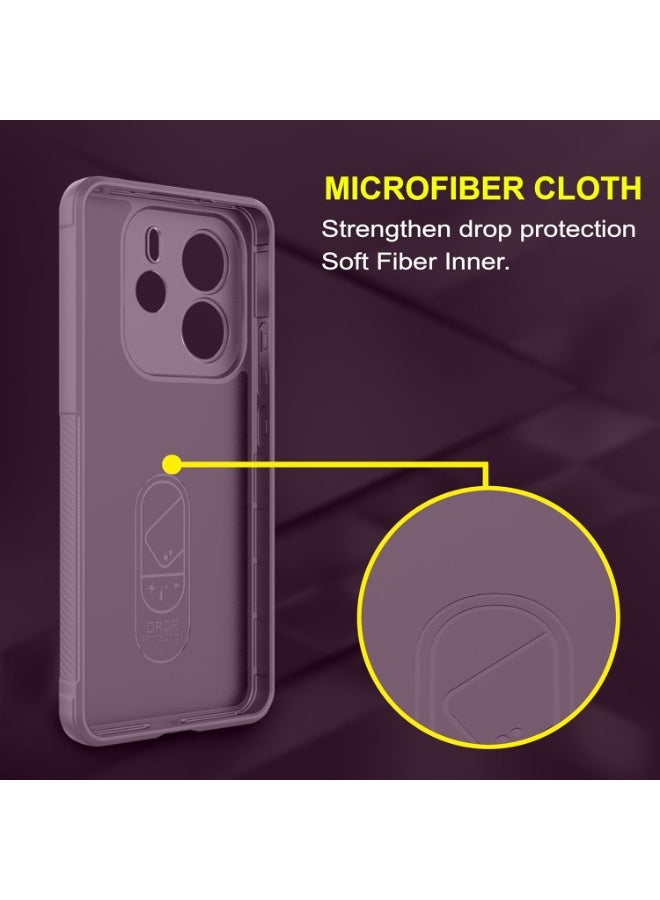 جراب خلفي من السيليكون عالي الجودة متوافق مع هاتف Xiaomi Redmi note 14 4G جراب Magic Shield المقاوم للصدمات مع حماية للكاميرا (أرجواني)